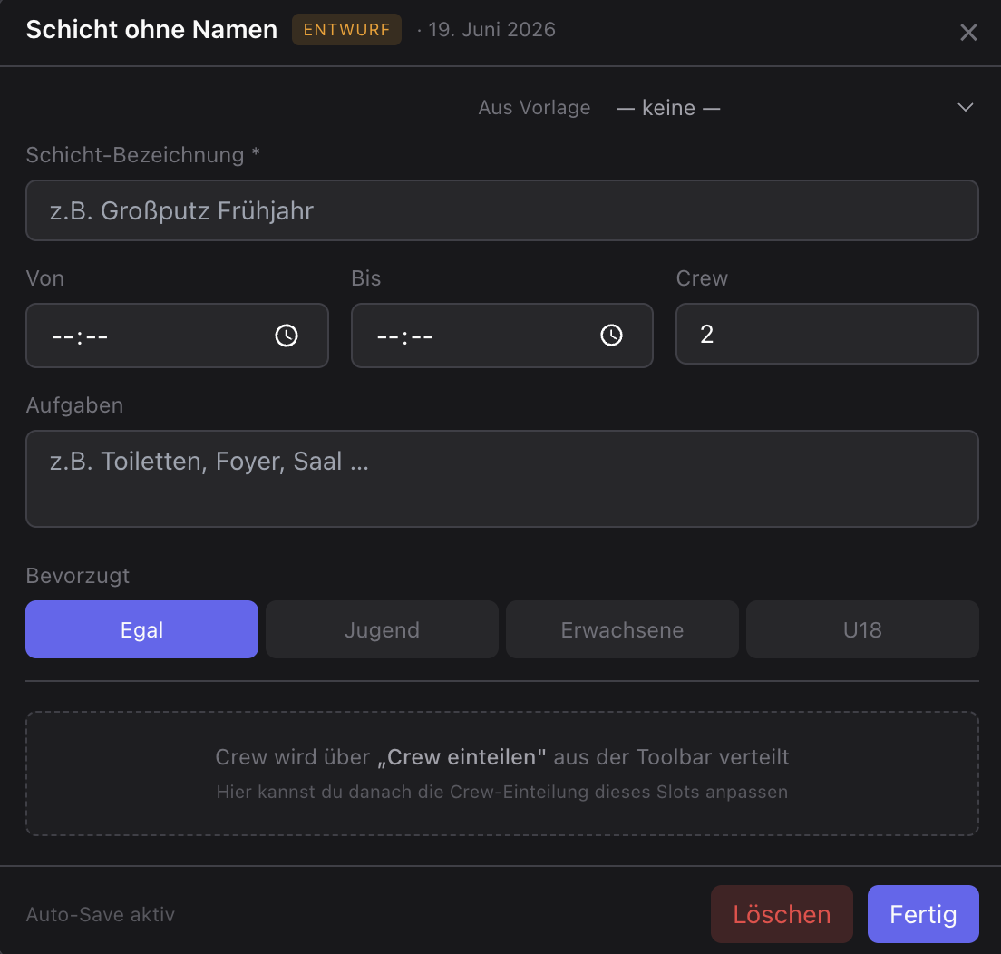 Configure shift